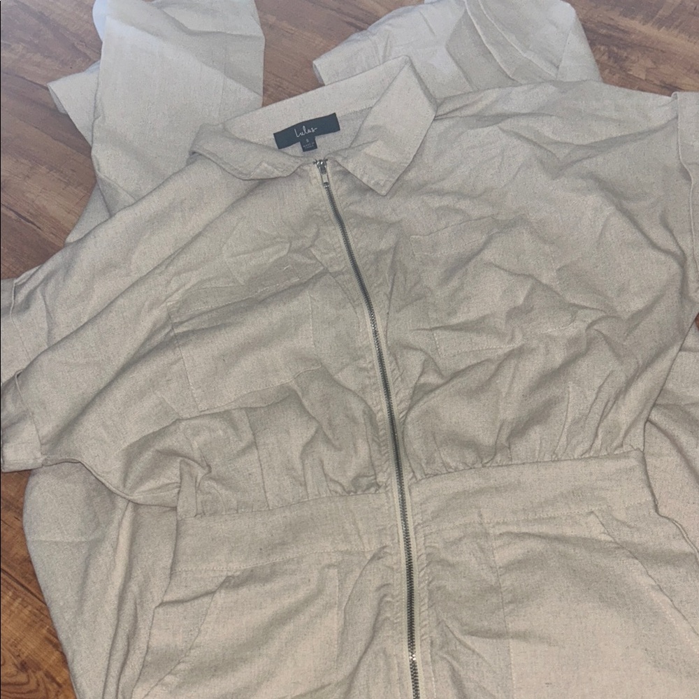 Lulu's Beige Jumpsuit